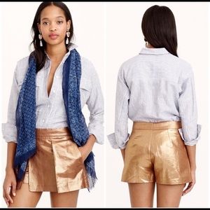 J. CREW metallic crossover skort 6 rose gold